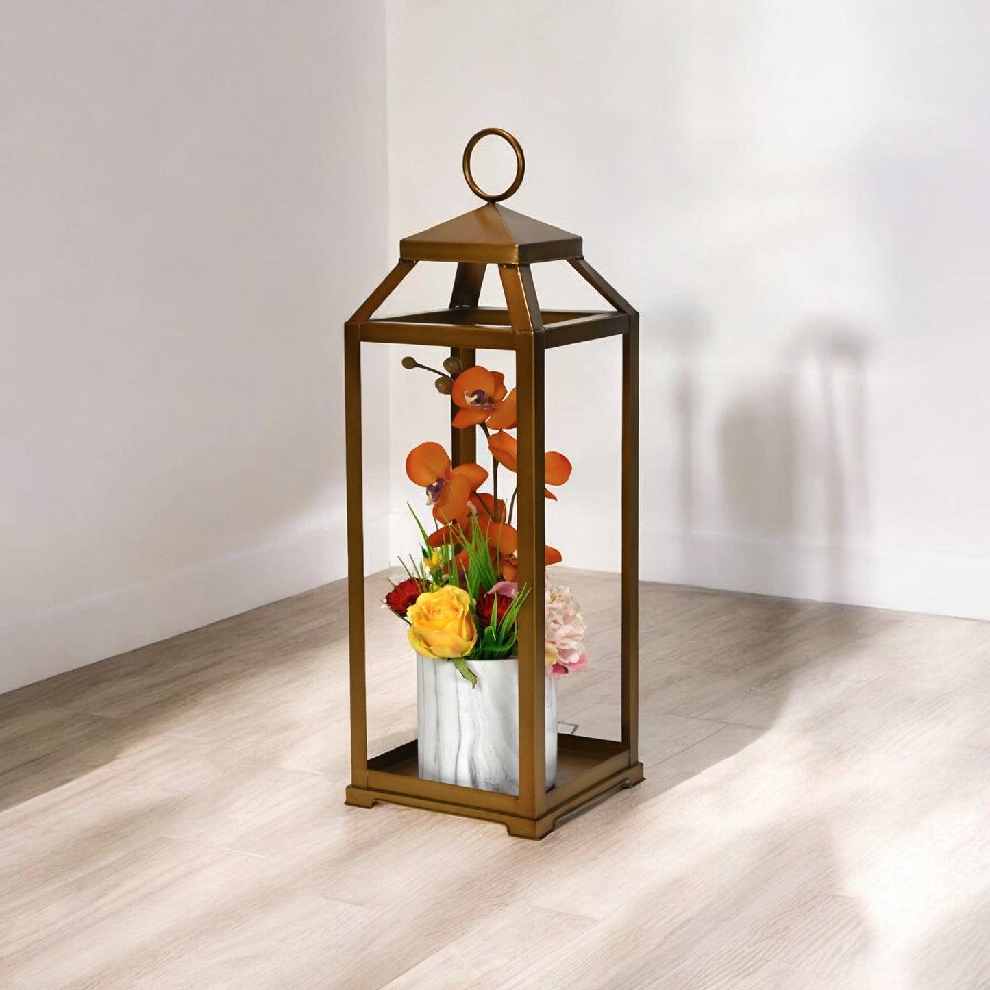 Novara Tapered Square Top Metal Lantern