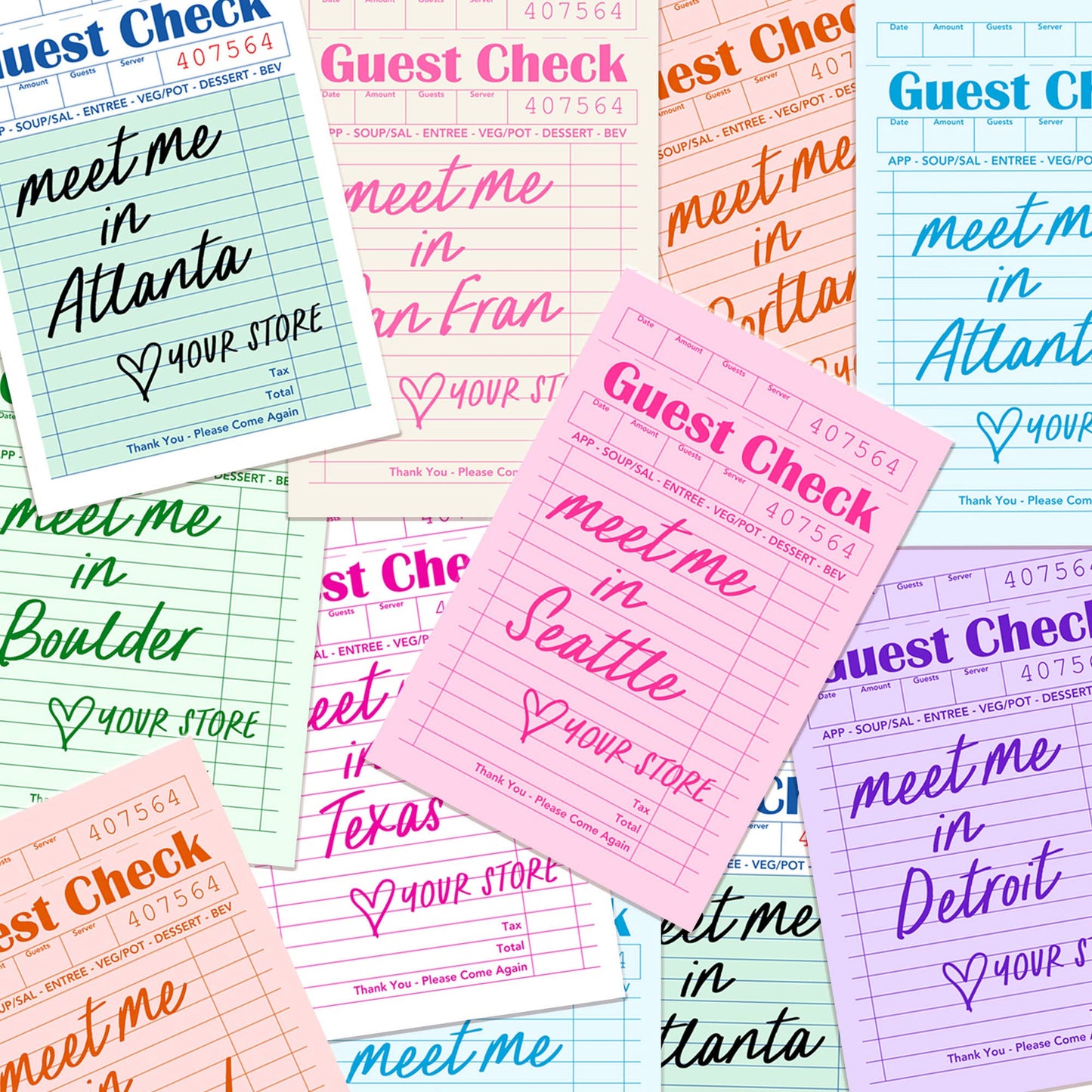 Personalized City Guest Check Sticker Decal, Custom Sticker