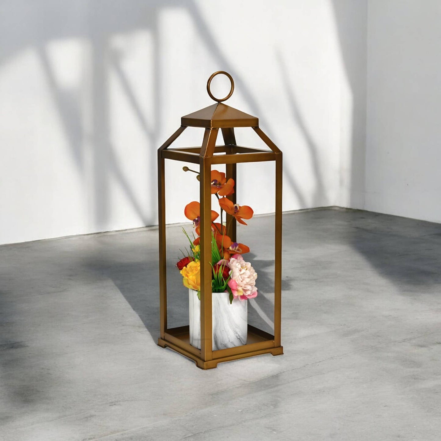 Novara Tapered Square Top Metal Lantern