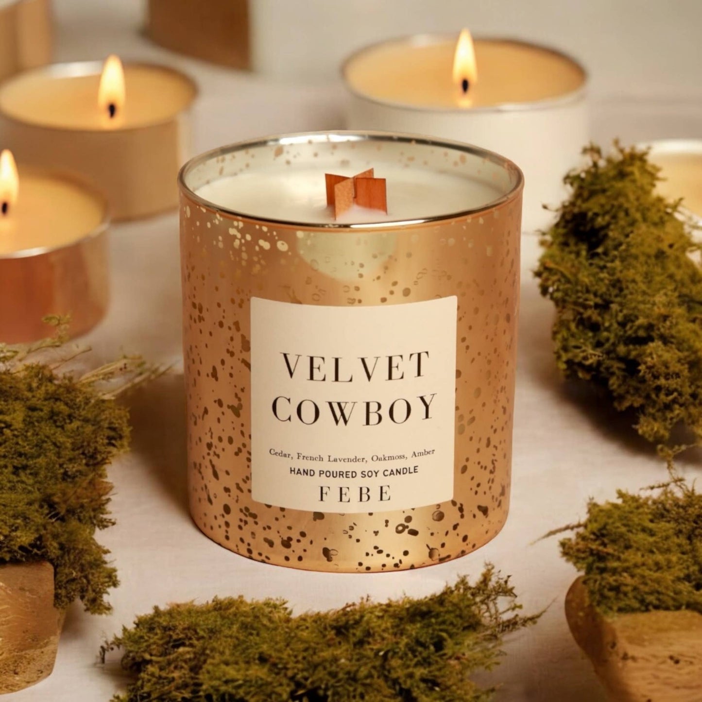 Velvet Cowboy Glass Candle