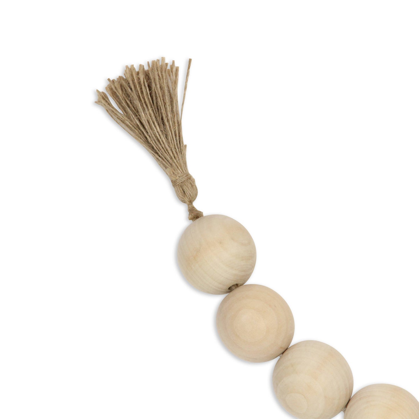 Akaida Light Brown Wooden Large Bead Tassel Decor