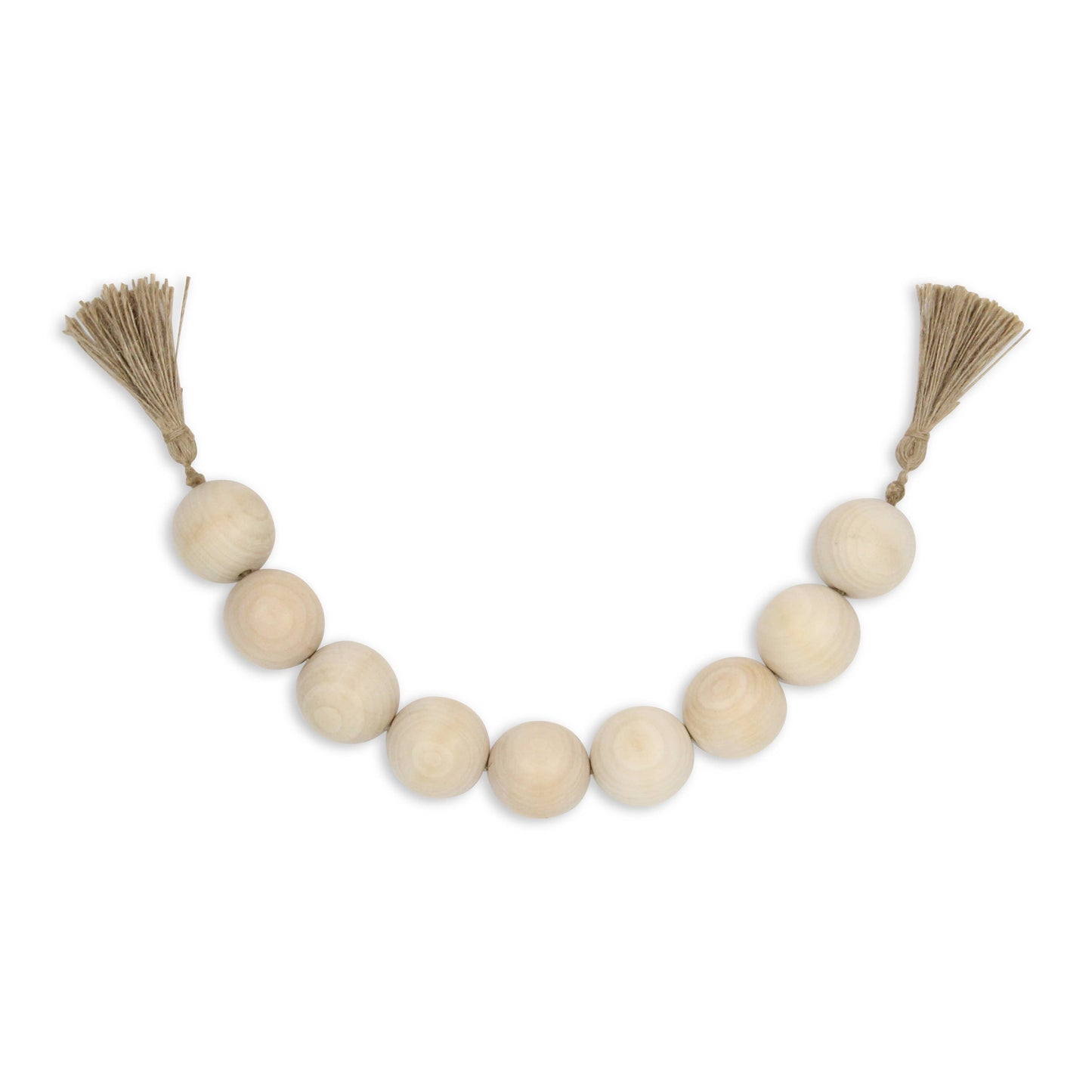 Akaida Light Brown Wooden Large Bead Tassel Decor