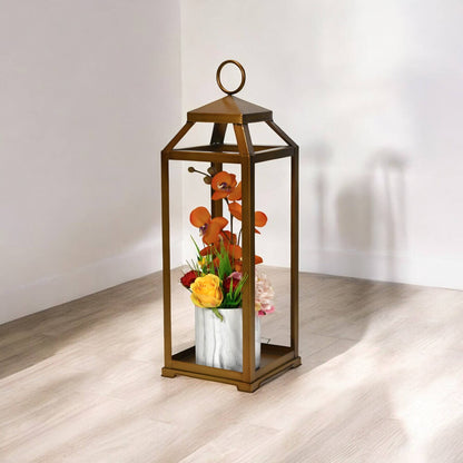 Novara Tapered Square Top Metal Lantern