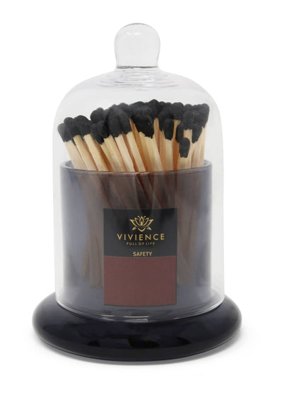 Match Holder Jar with Gold/Smoked Base