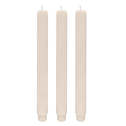 Fluted Taper Candles, Set of 3 - Home Decor & Gifts