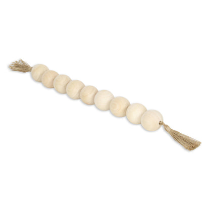 Akaida Light Brown Wooden Large Bead Tassel Decor
