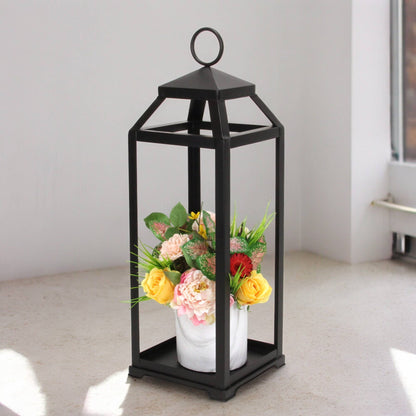 Novara Tapered Square Top Metal Lantern