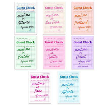 Personalized City Guest Check Sticker Decal, Custom Sticker