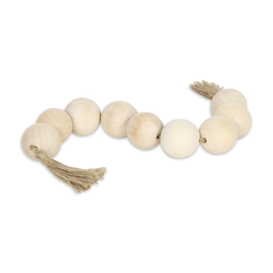 Akaida Light Brown Wooden Large Bead Tassel Decor