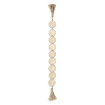 Akaida Light Brown Wooden Large Bead Tassel Decor